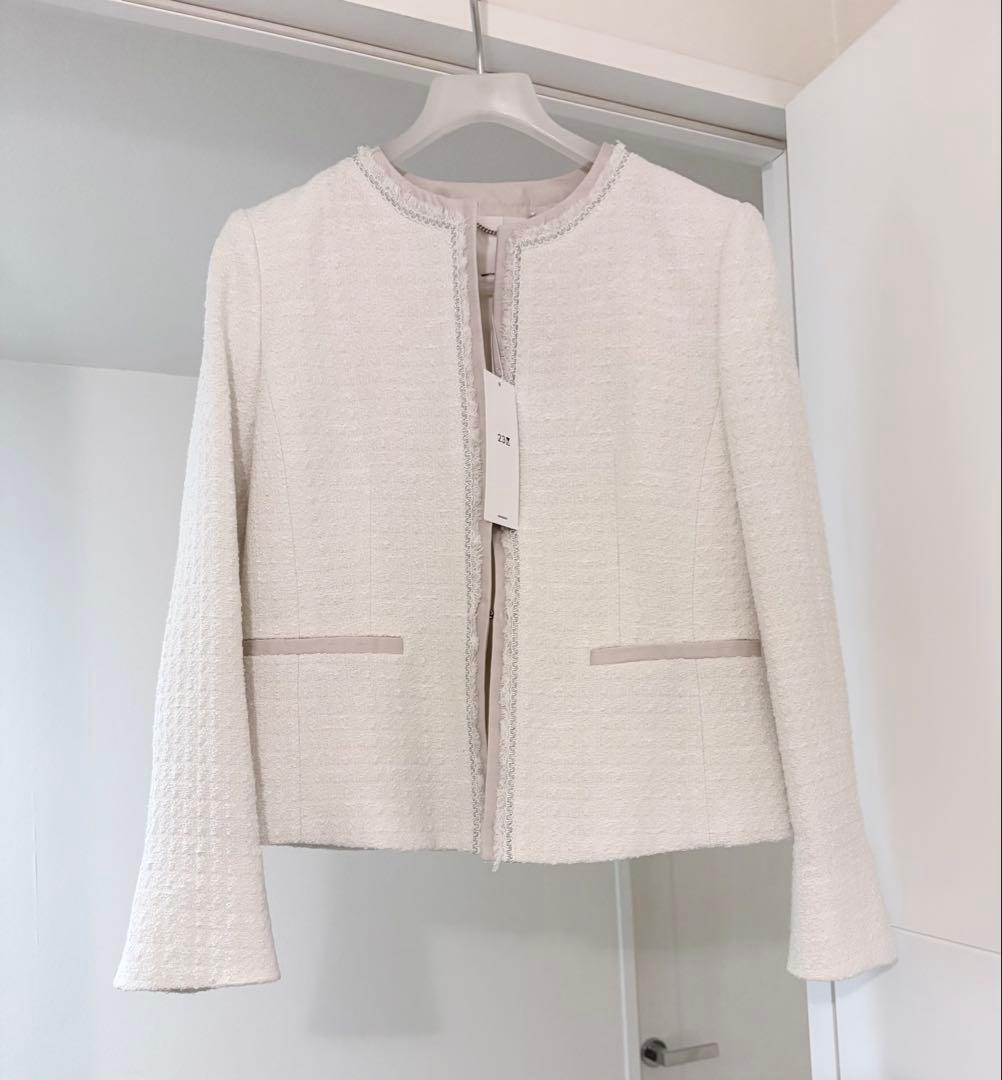 23区 ジャケット　シャイン　ツイード　ノーカラー　新品　2025