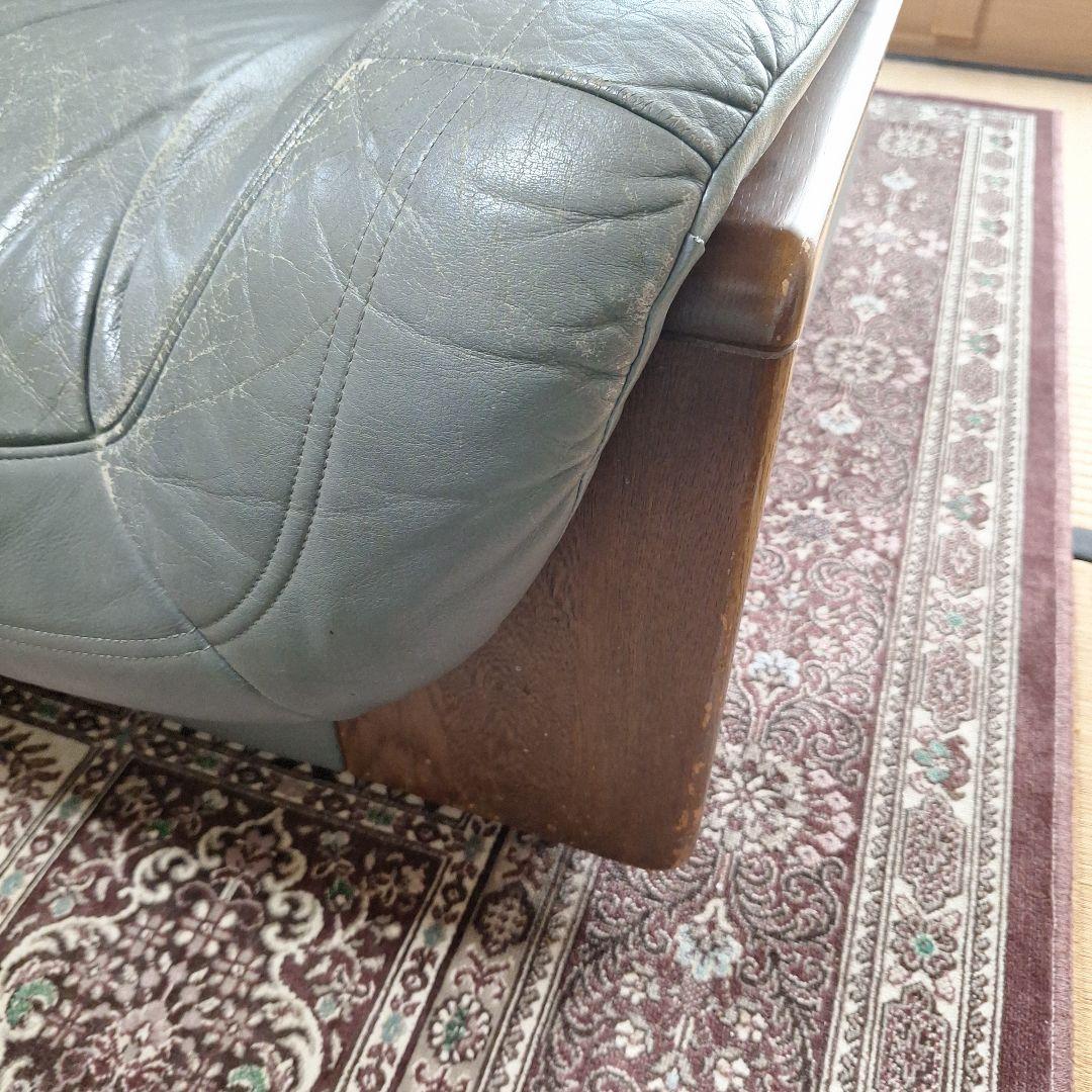 Karimoku　グレー レザー 2人掛けソファ