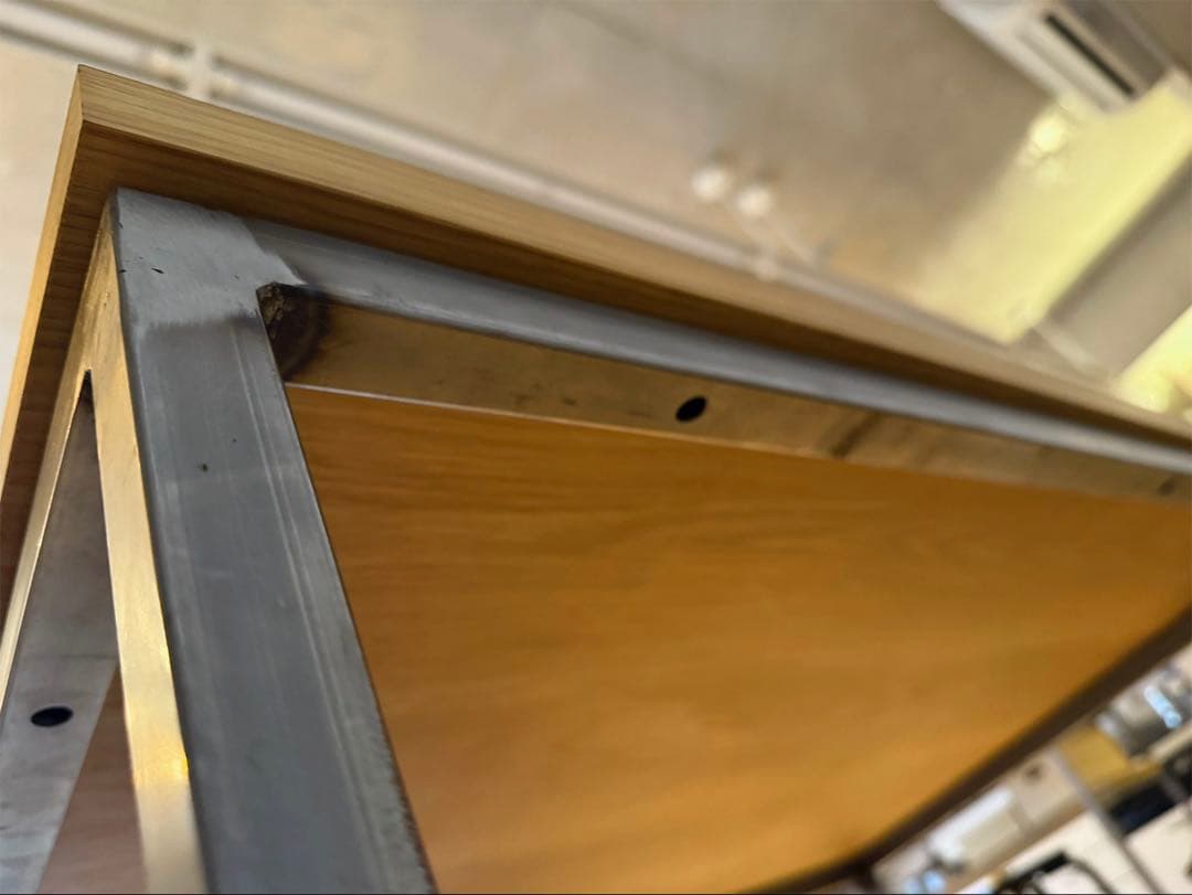 美品　toolbox デスク　完成品　ホワイトオーク　角パイプフレーム脚