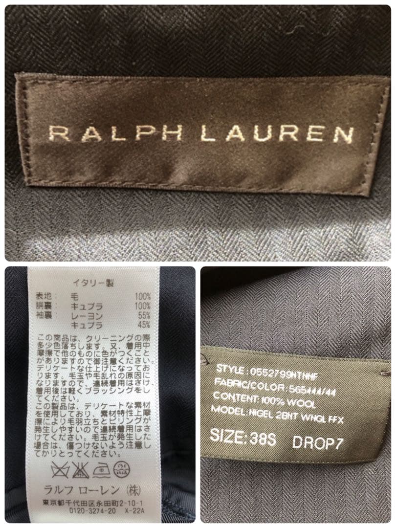 ラルフローレン　スーツ　メンズスーツ　スーツセットアップ　ブラック　38