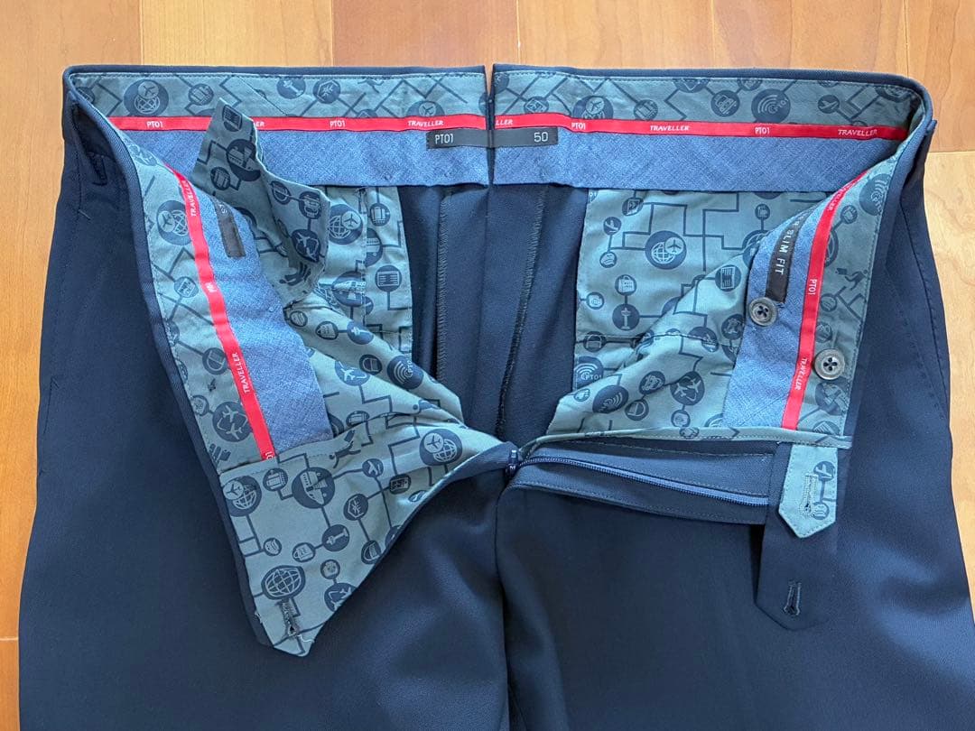 【未使用裾上げ品】PT01 TRAVELLER Navy Slacks 50