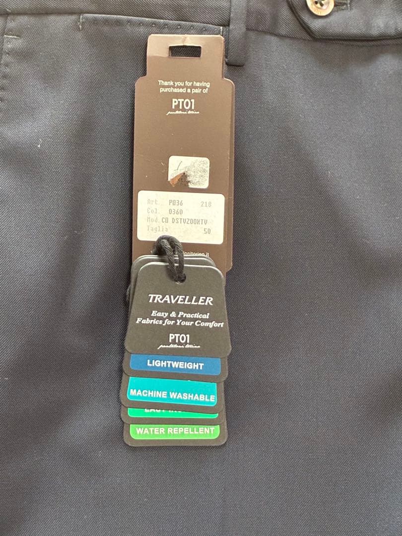 【未使用裾上げ品】PT01 TRAVELLER Navy Slacks 50