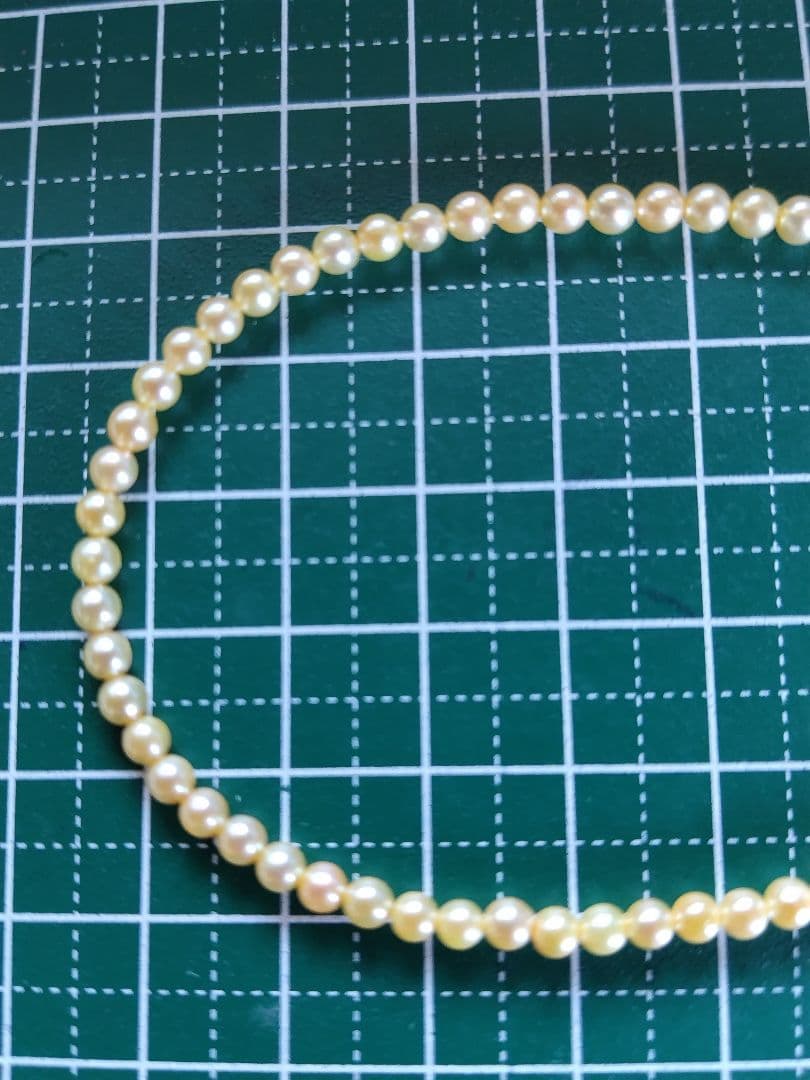 K18 アコヤ真珠ベビーパールネックレス　シャンパンカラー〜ゴールド