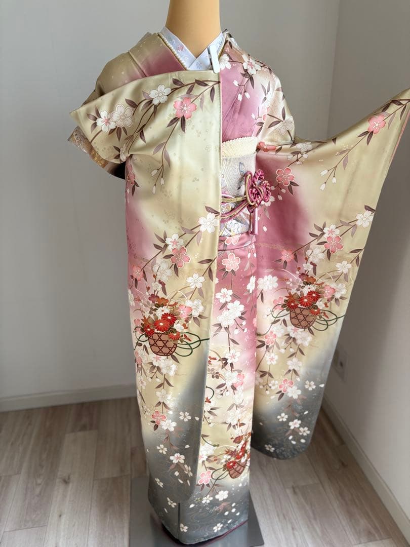 まちゅ　振袖フルセット（７点） 正絹振袖　正絹袋帯　成人式