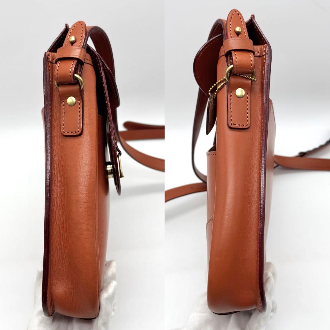 美品 ITAGAKI 鞍ショルダー 縦 レザー ショルダーバッグ　ブラウン