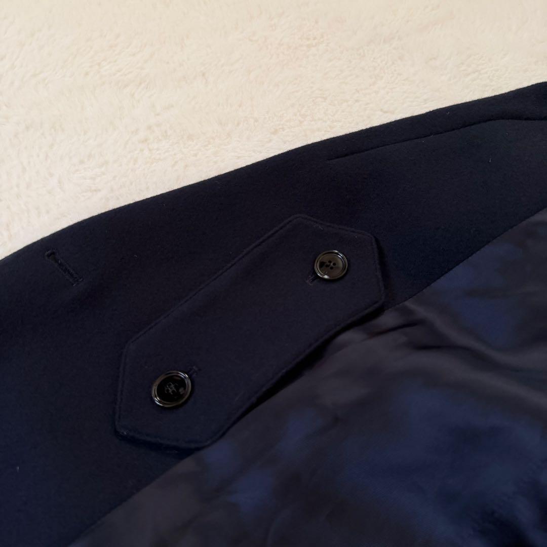 【美品】PATOU 紺ブレ 金ボタン カシミヤ混 ロゴパッチ 38