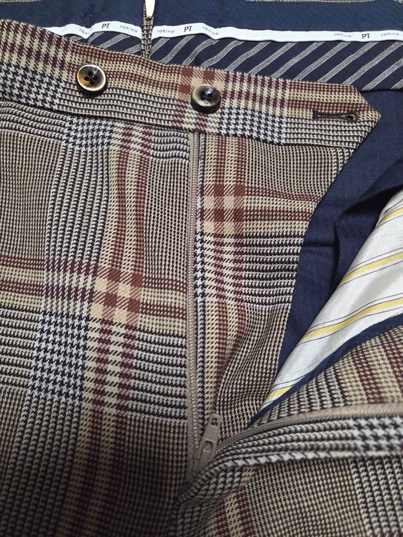 【美品】ピーティートリノ　GENTLEMAN FIT　2p　茶系　50　秋冬