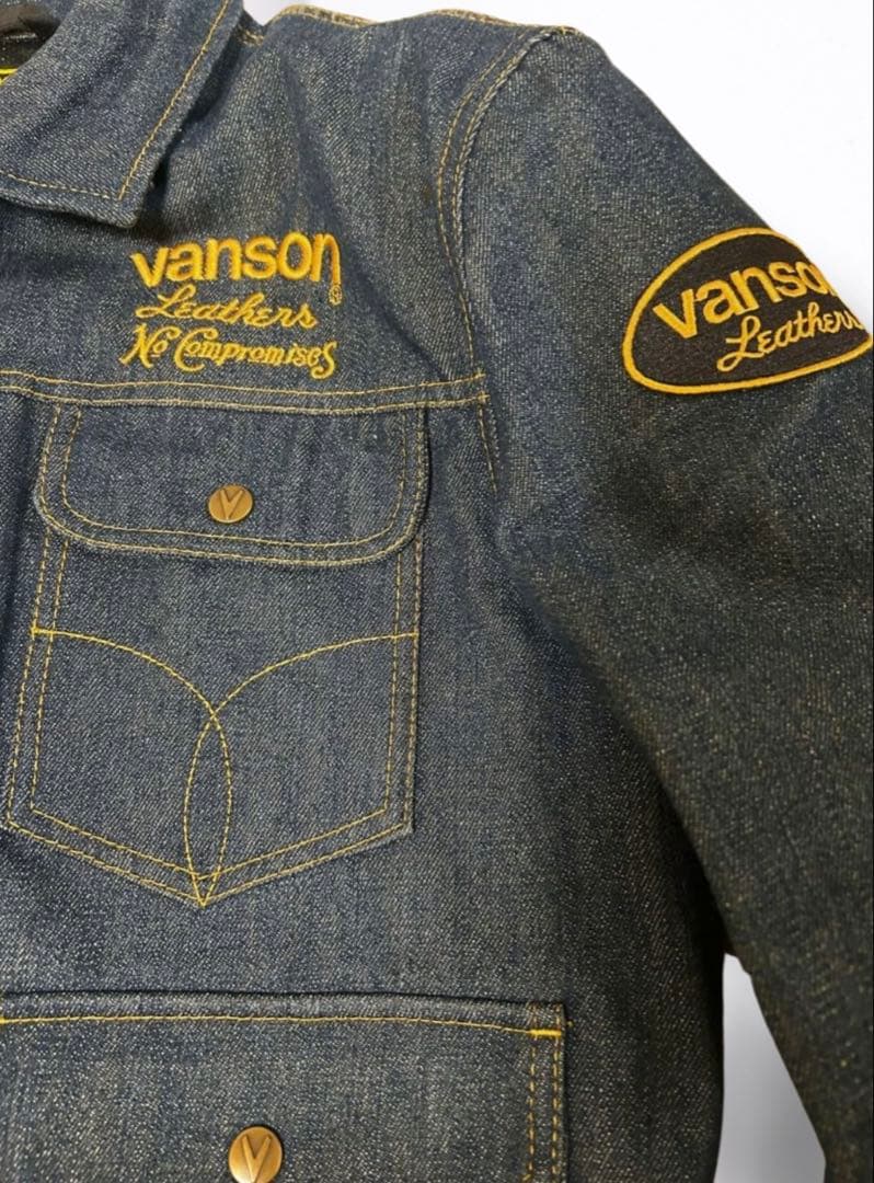 VANSON デニムジャケット VS15107S インディゴ プロテクター 美品