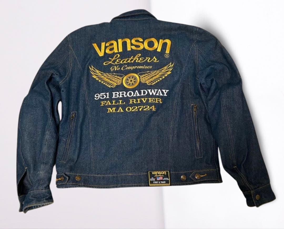 VANSON デニムジャケット VS15107S インディゴ プロテクター 美品