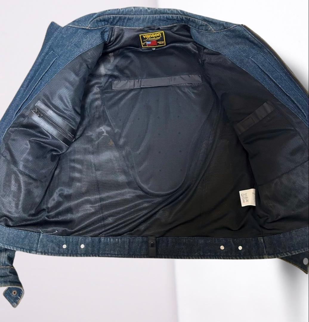 VANSON デニムジャケット VS15107S インディゴ プロテクター 美品