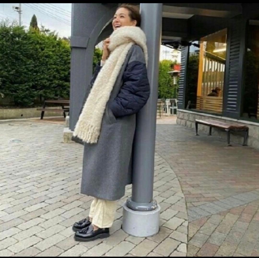 【美品】ENFOLDのフェザーリバーロングPコート38 エンフォルド