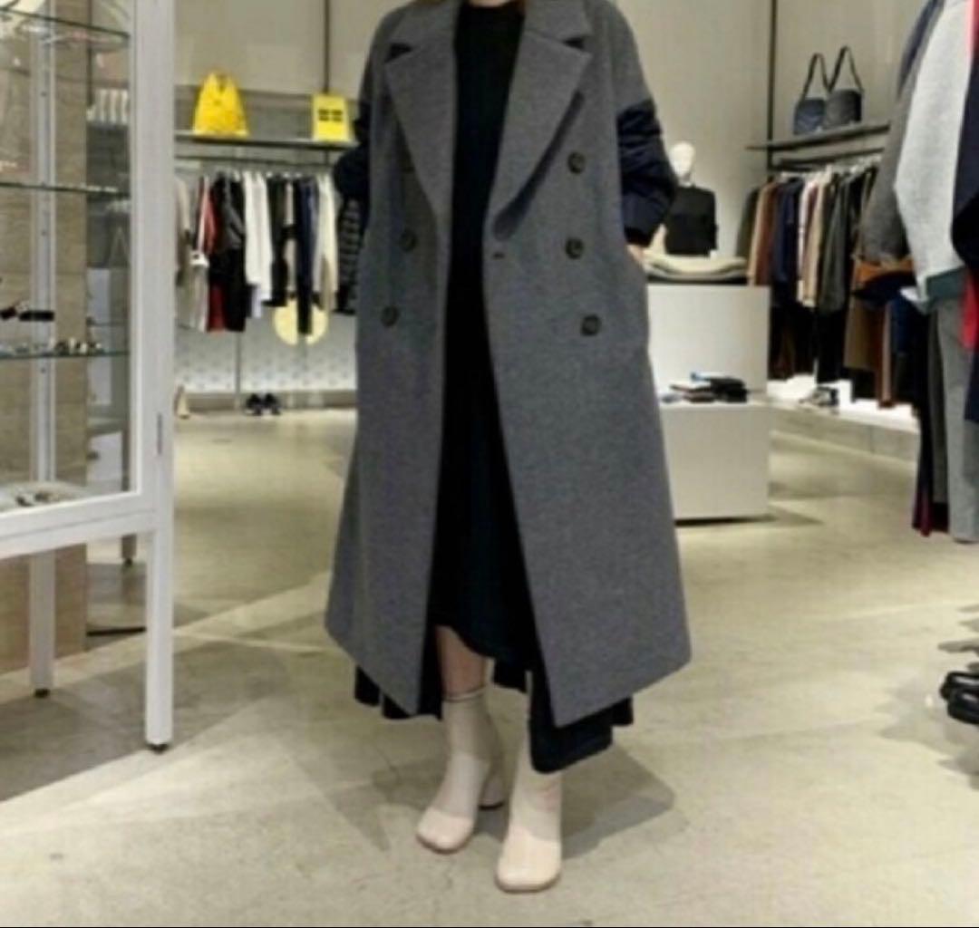 【美品】ENFOLDのフェザーリバーロングPコート38 エンフォルド