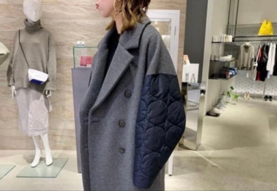 【美品】ENFOLDのフェザーリバーロングPコート38 エンフォルド