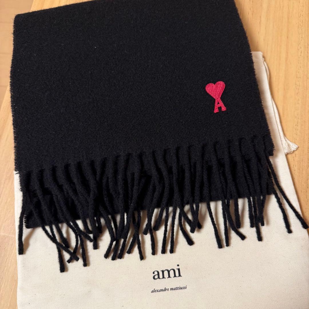 専用 ami ブラックウールマフラー フリンジ付き