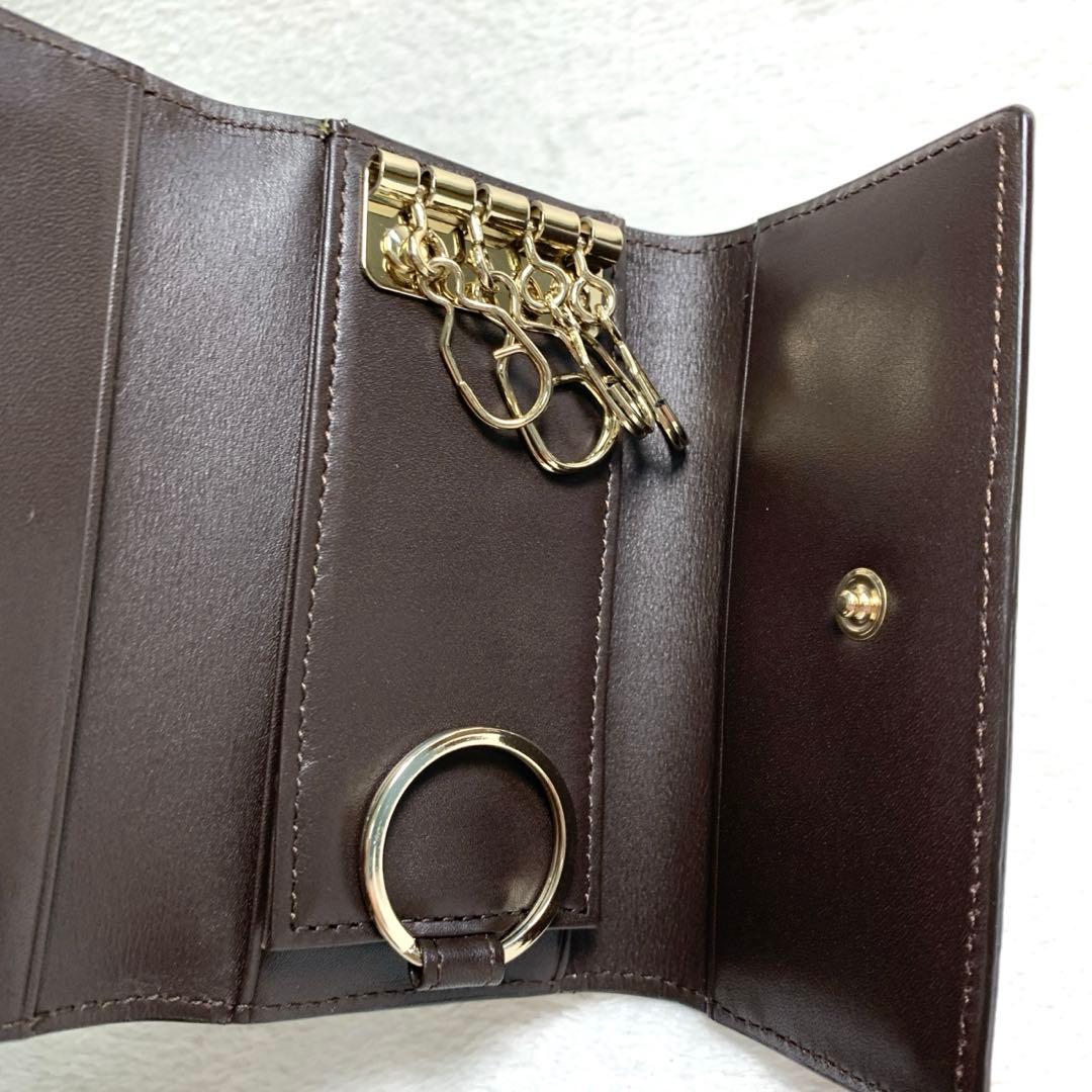 新品未使用　ポールスミス　キーケース　4連　マルチカラー　牛革　ストライプ