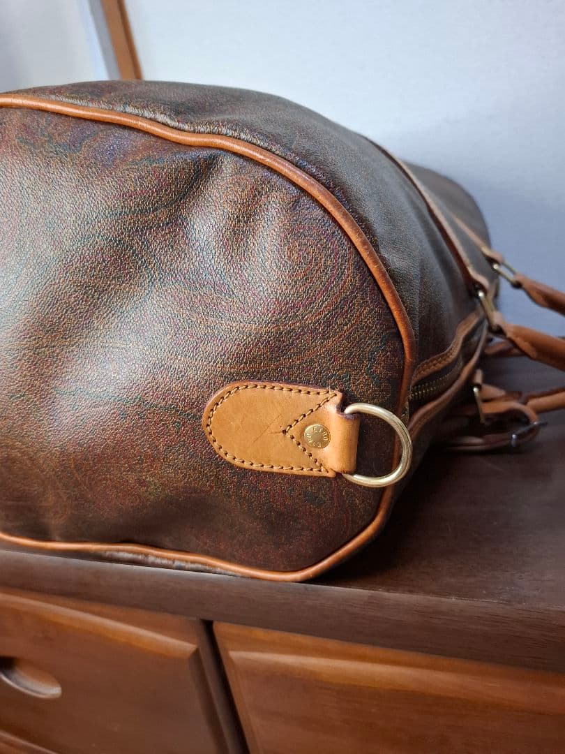 美品 エトロボストンバック　ETRO 　鍵付き ペイズリー柄