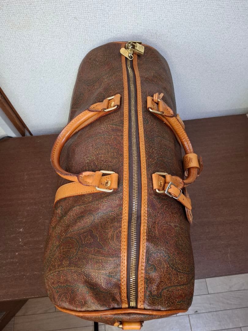 美品 エトロボストンバック　ETRO 　鍵付き ペイズリー柄