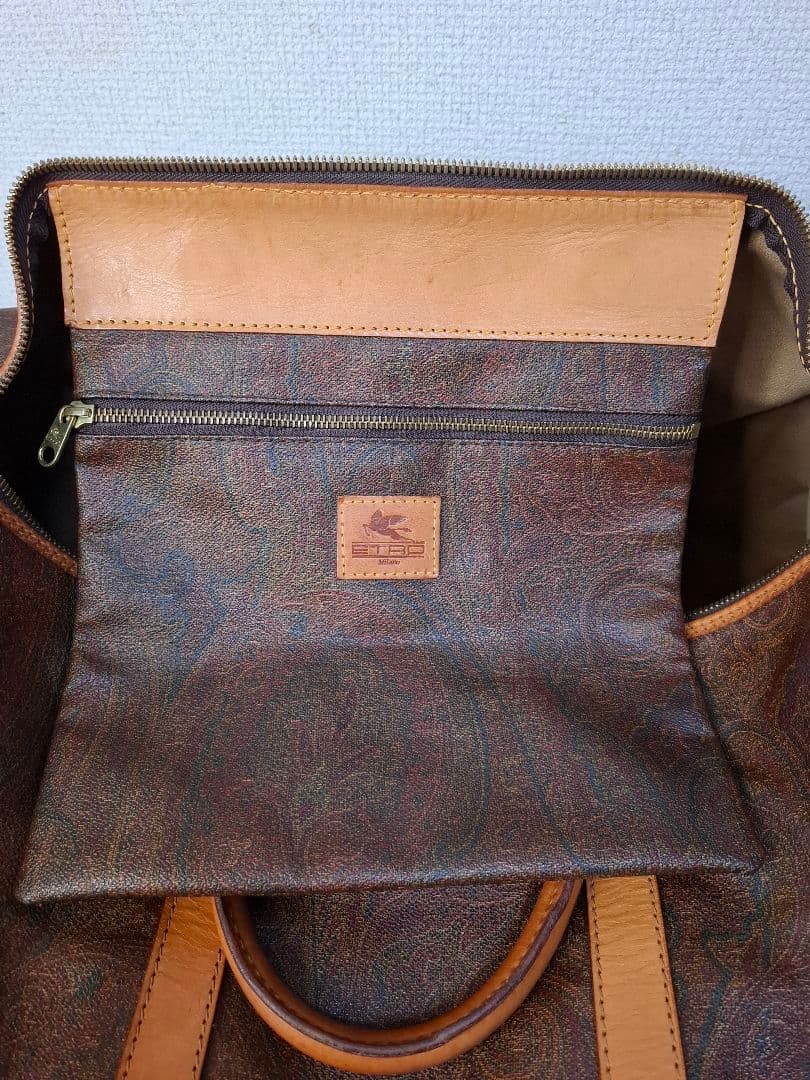 美品 エトロボストンバック　ETRO 　鍵付き ペイズリー柄