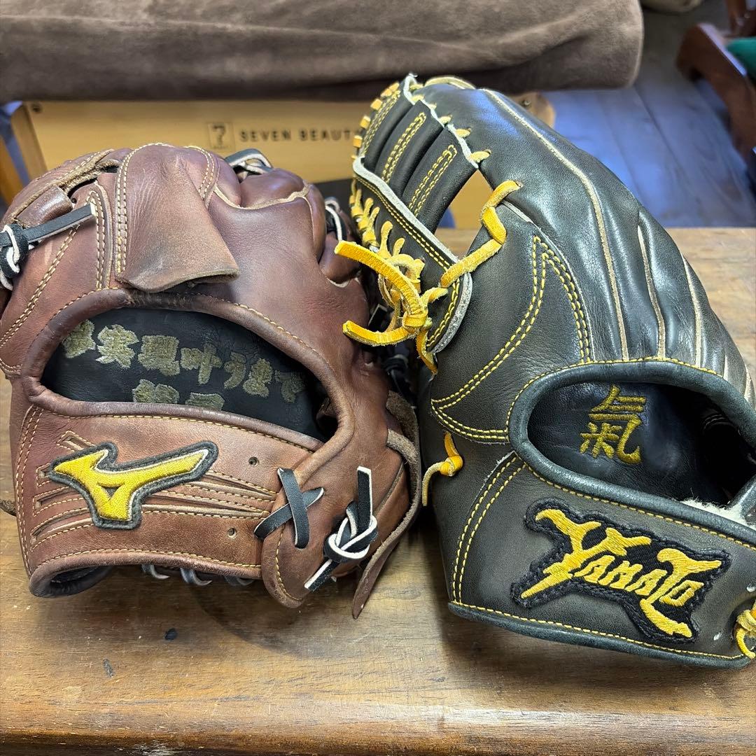 ミズノプロ硬式グローブ投手＆BBA硬式外野手グラブセット