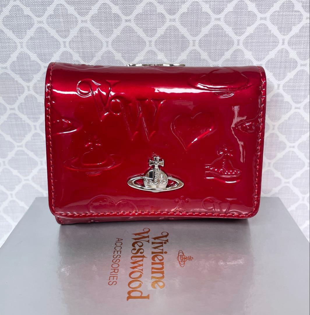 【内側に素敵な柄つき‎✨️】Vivienne Westwood 3折財布 エナメル