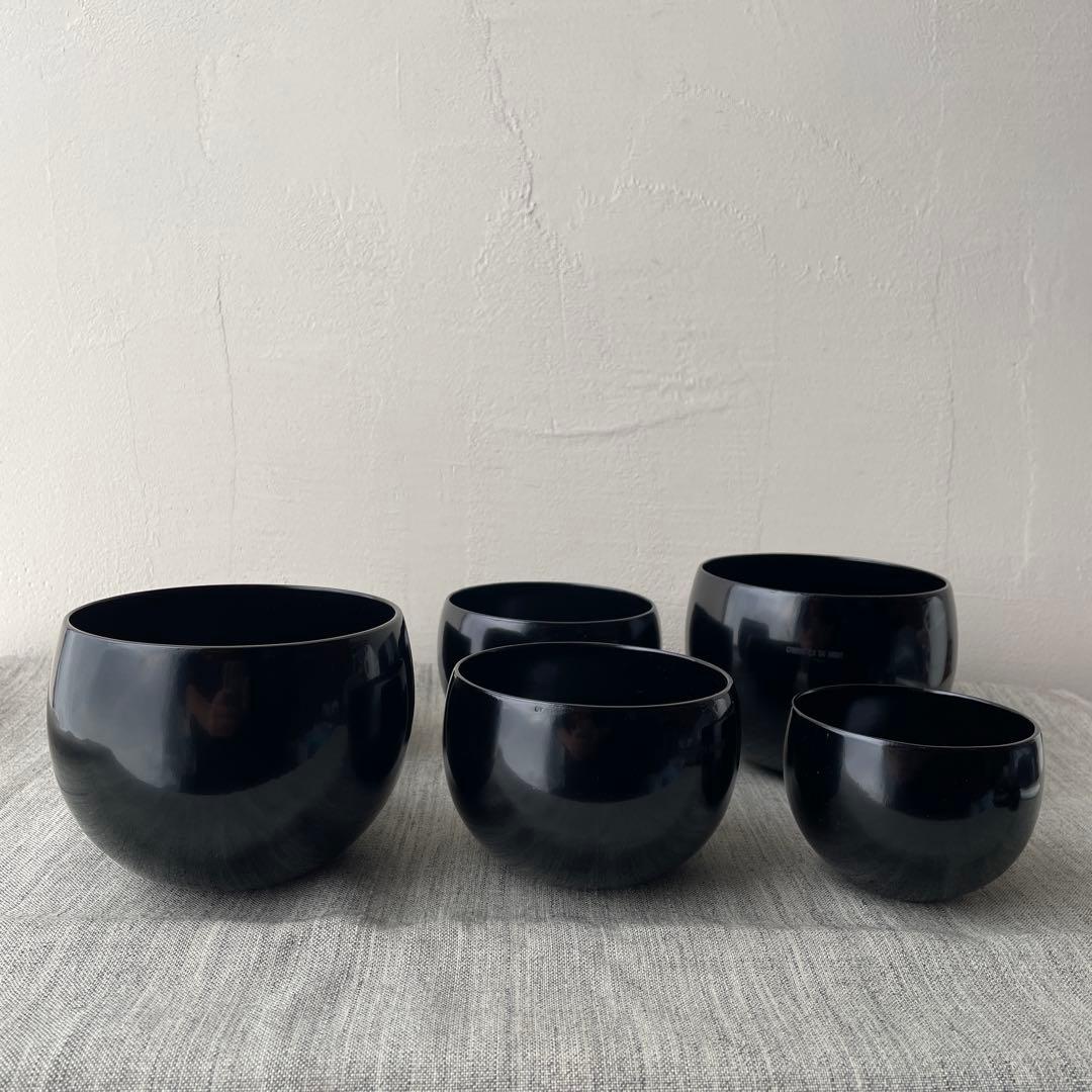 木製 入れ子椀 応量器 黒 漆器 2セット コムサデモード