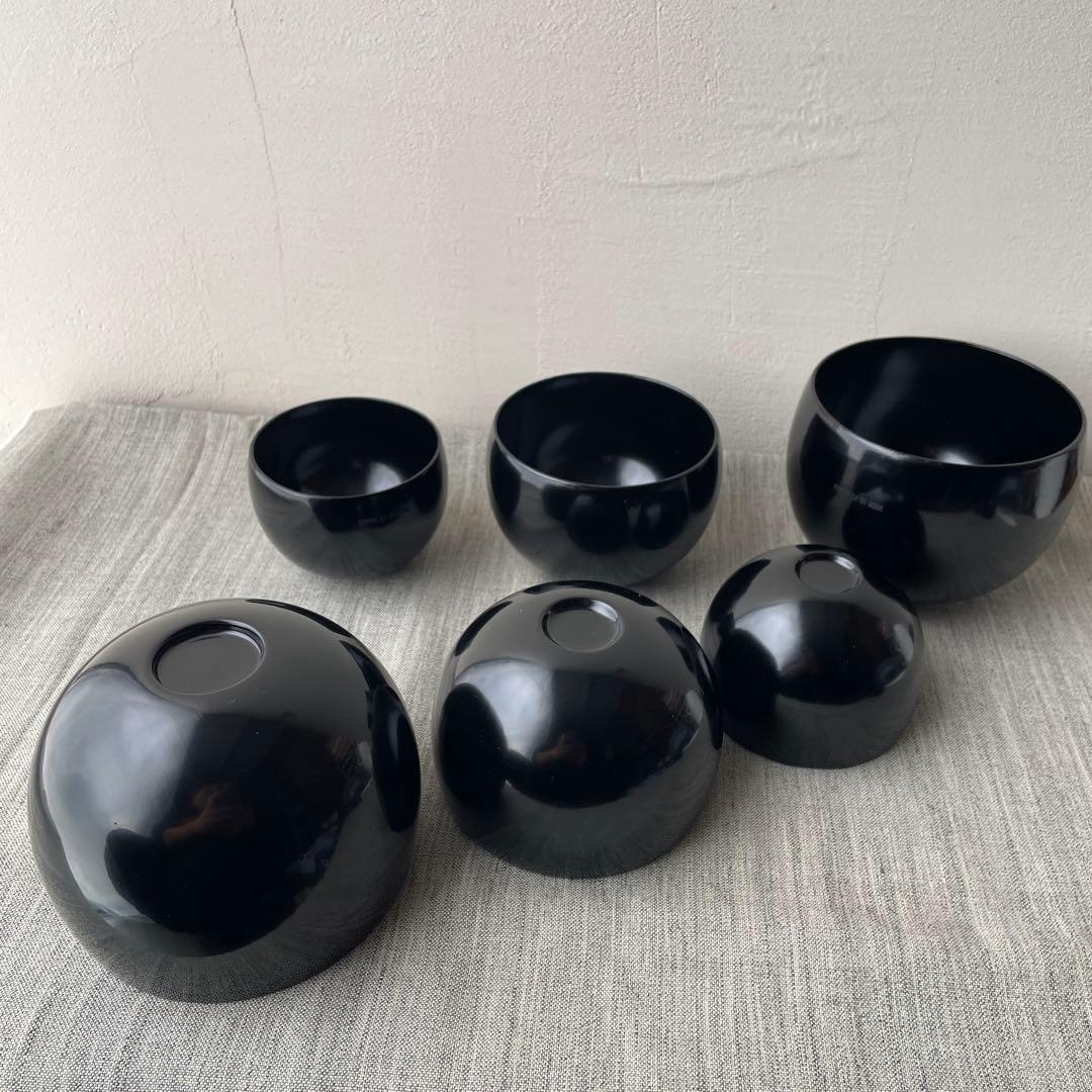 木製 入れ子椀 応量器 黒 漆器 2セット コムサデモード