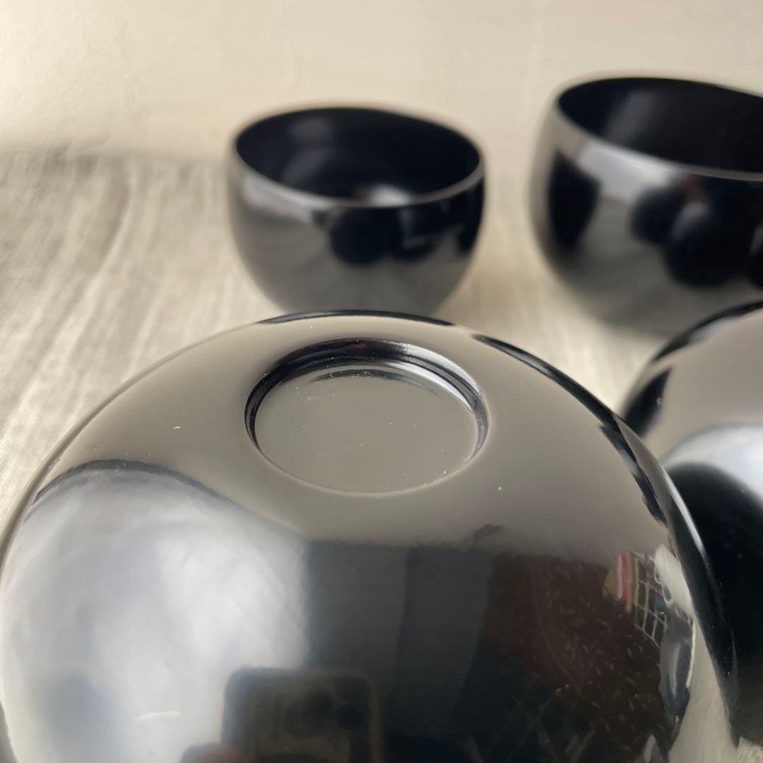 木製 入れ子椀 応量器 黒 漆器 2セット コムサデモード