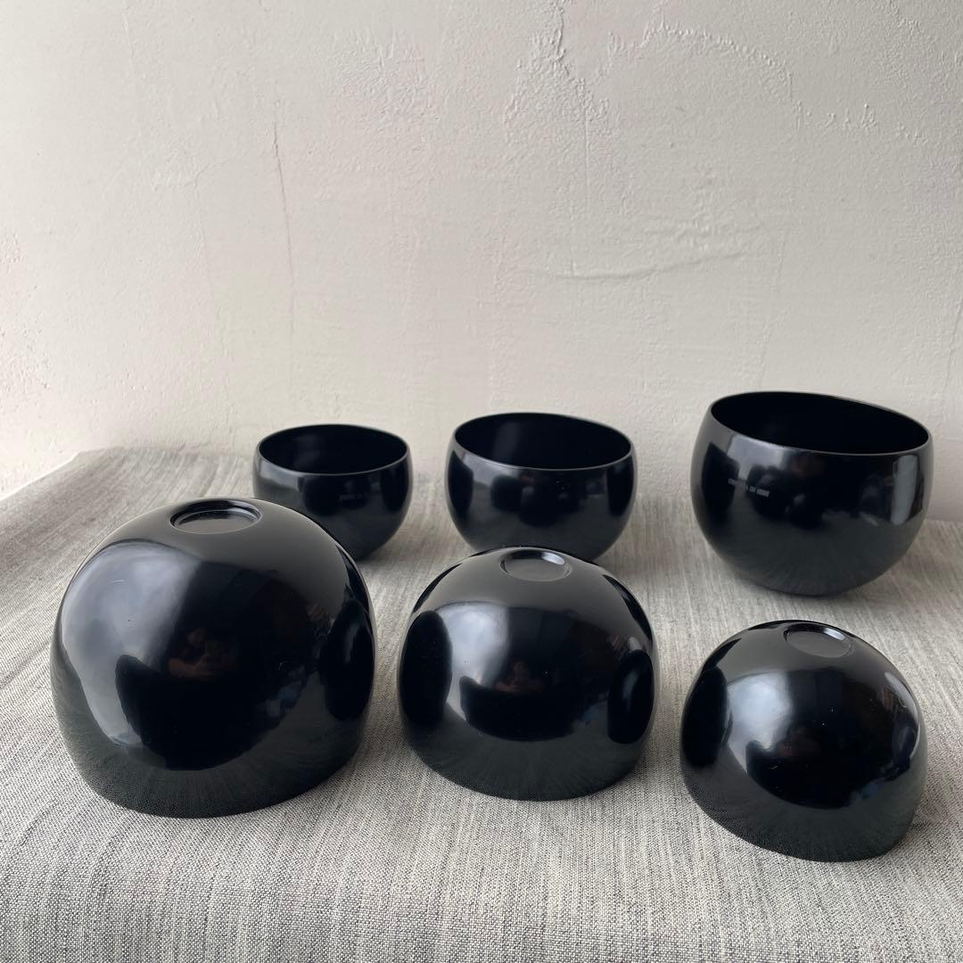 木製 入れ子椀 応量器 黒 漆器 2セット コムサデモード