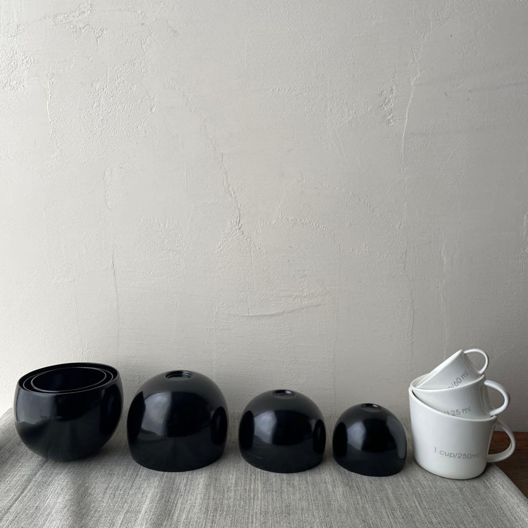 木製 入れ子椀 応量器 黒 漆器 2セット コムサデモード