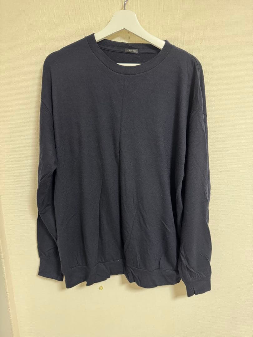 comoli 22aw ウール天竺　長袖クルー　3 ネイビー