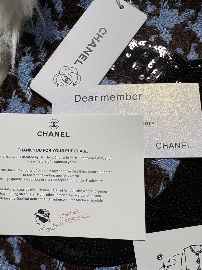 ち*太様 シャネル CHANEL 千鳥 ブルー スパンコール トートバッグ