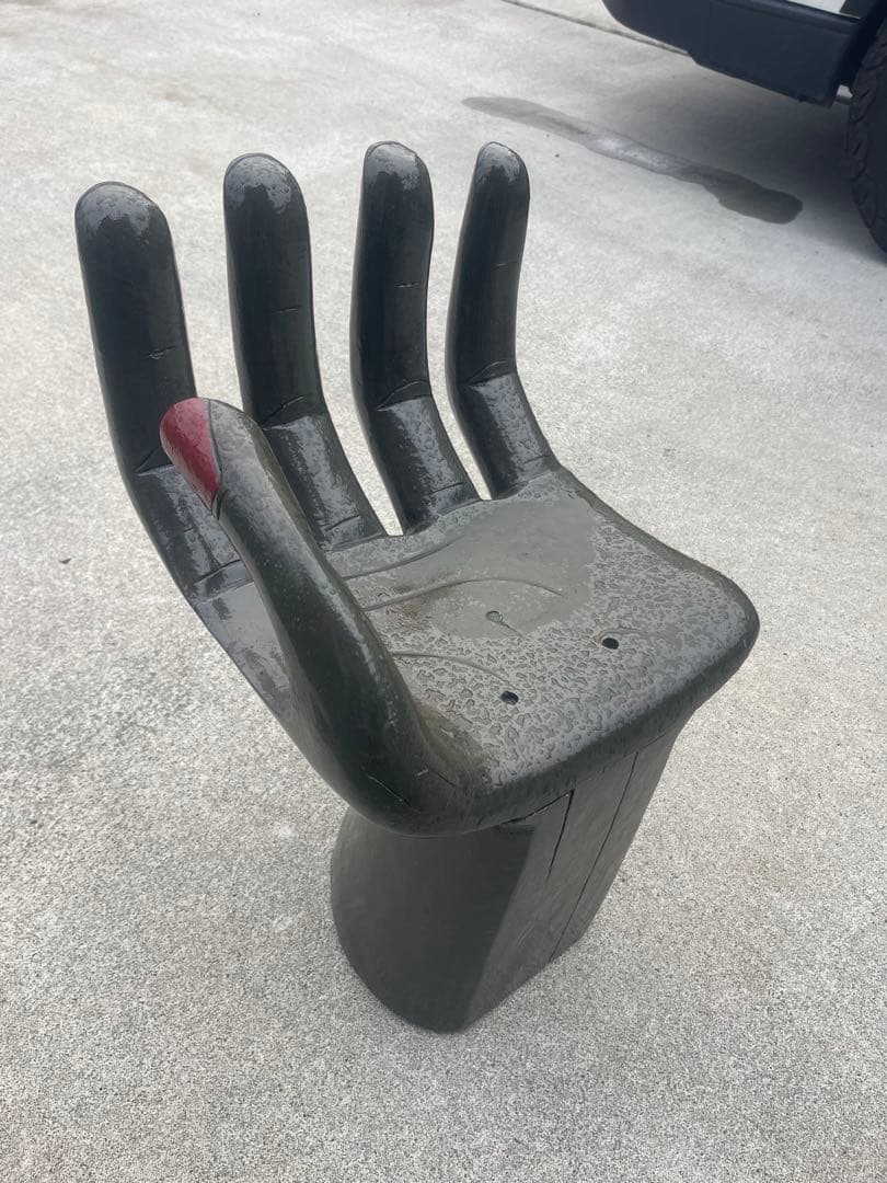 手のスツール椅子 イス チェア オブジェ アジアン家具 バリ風 クリヤー塗装済み