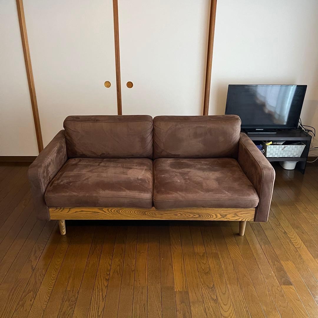 週末限定値下げ【クラッシュゲート】フリート 2人掛けソファ（レザーテックス）