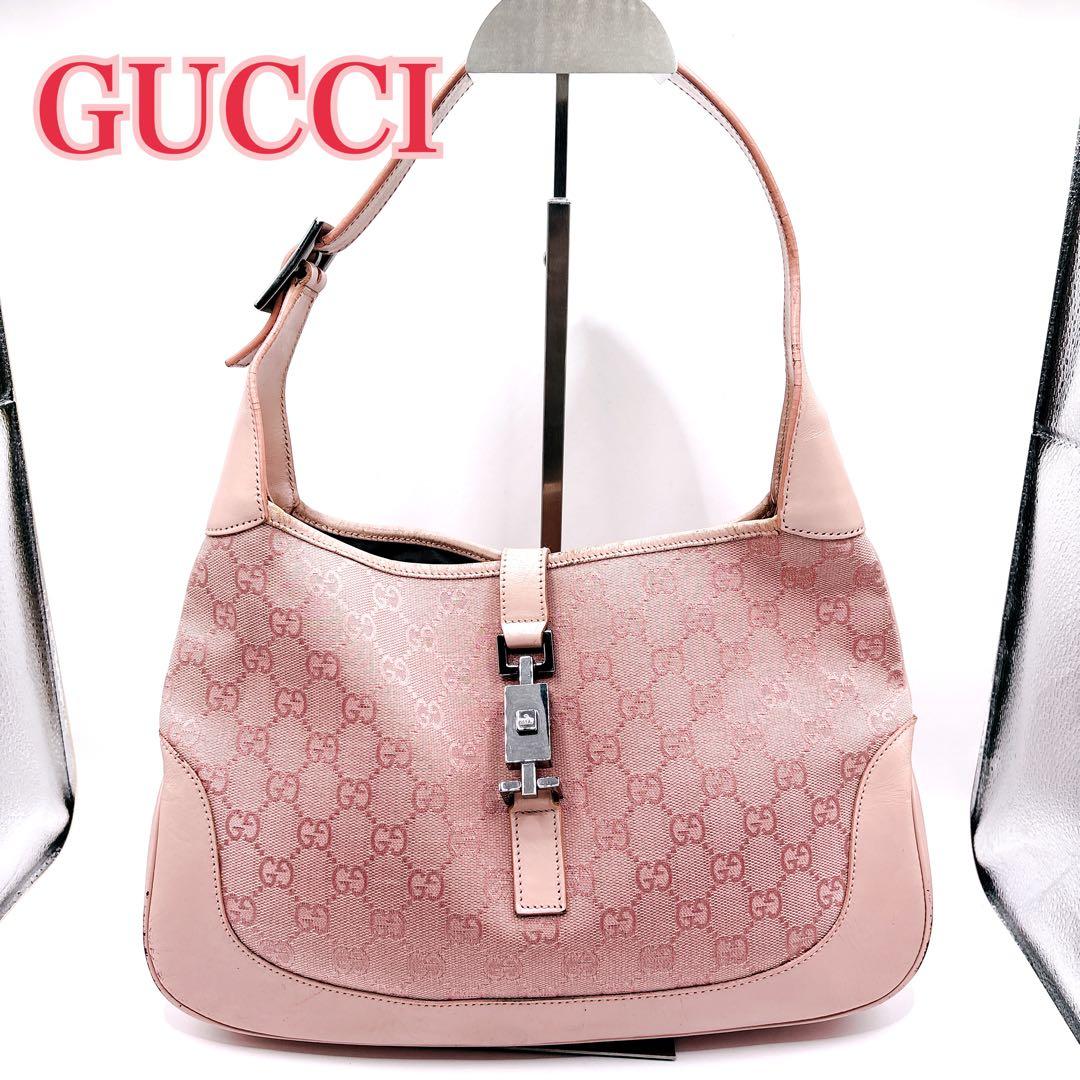 【希少】GUCCI ジャッキー GG セミショルダーバッグ ピンク 保存袋付き