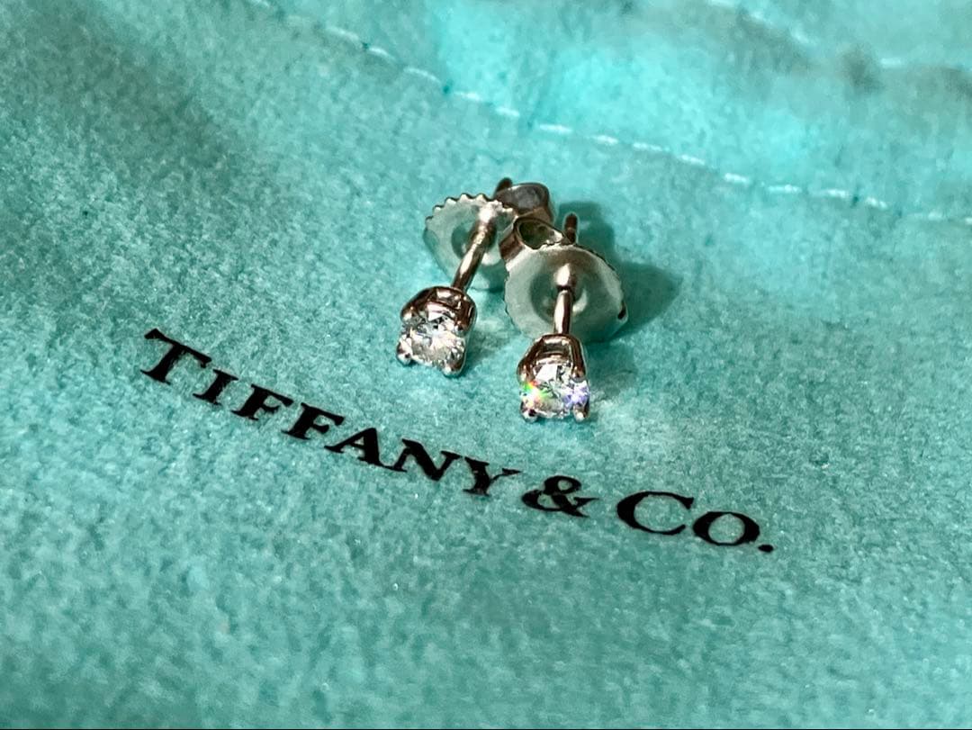 【期間限定お値下げ】ティファニー ソリティアピアス 両耳用(0.11ct×2)