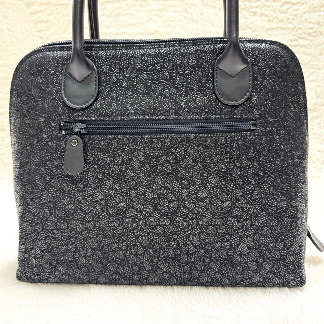 【専用】高級 印傳の山本 ラウンドファスナー ハンドバッグ 葡萄柄 和装 洋装