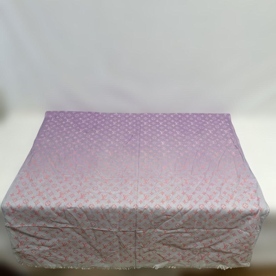ルイヴィトン　エトール　モノグラム コットン　大判　ストール　ピンク　パープル