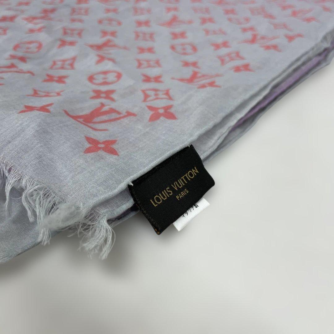 ルイヴィトン　エトール　モノグラム コットン　大判　ストール　ピンク　パープル