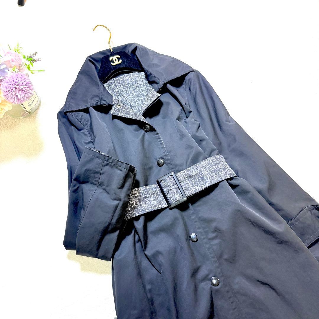 Max Mara RAIN WEAR リバーシブルナイロンコート　黒　36