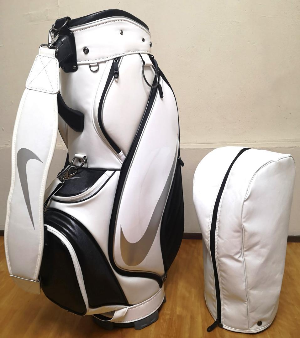 美品NIKE ナイキのアジアカートキャディバッグ(GF3006 白/黒/銀)