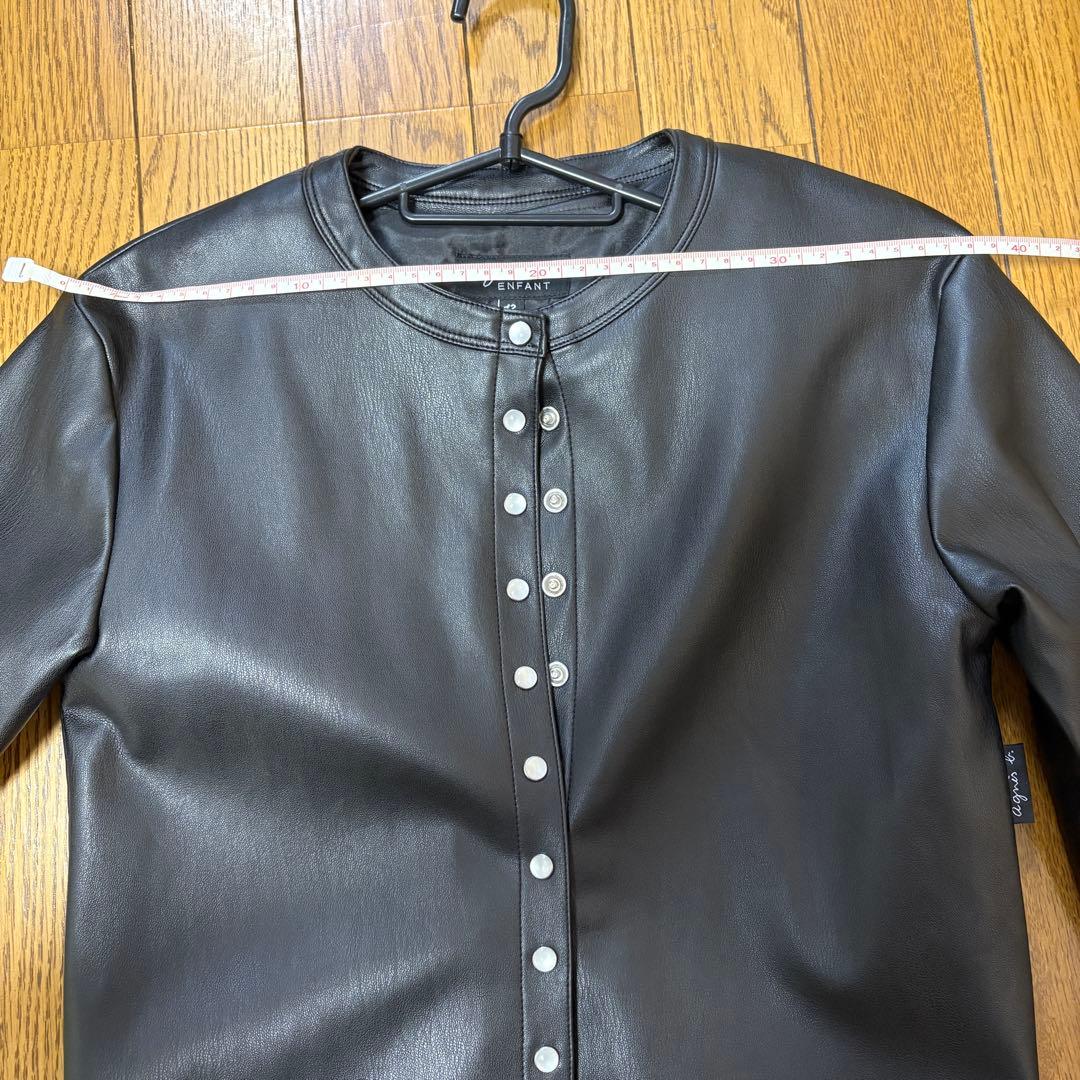 新品未使用 agnès b. アニエスベー 黒レザージャケット 12 ans