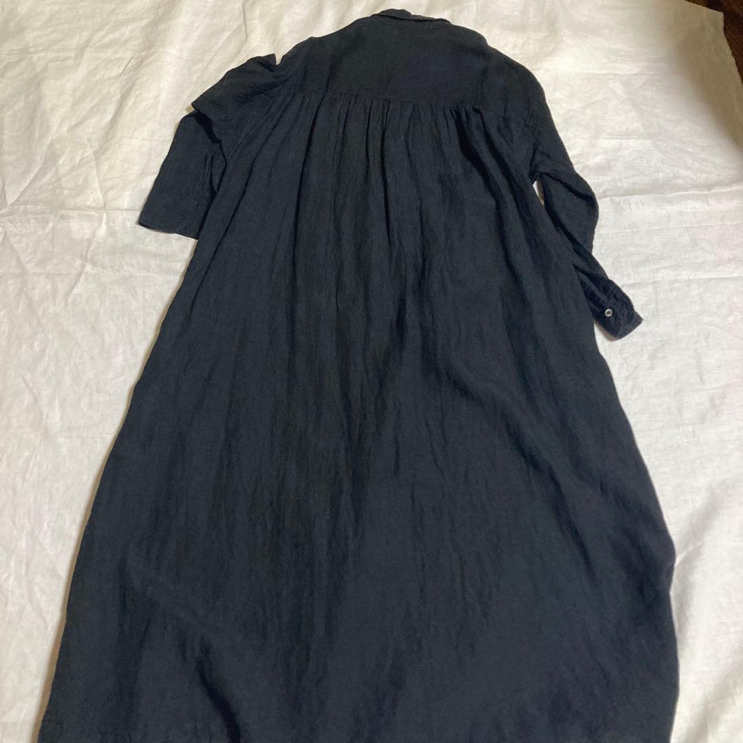 R&D.M.Co- オールドマンズテーラー 　リネン　ロングワンピース　黒系