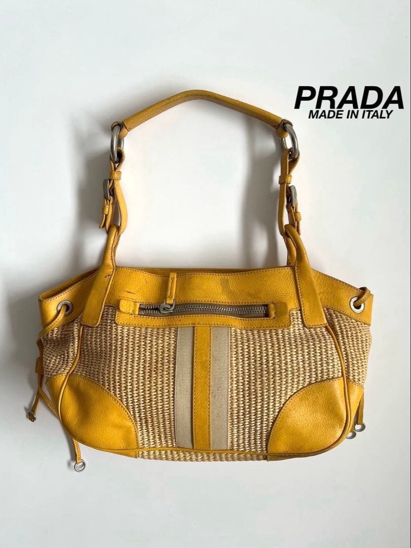 バッグ PRADA VITELLO DIANO WOVEN SHOULDER BAG