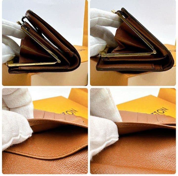 ルイヴィトンモノグラム二つ折り財布ブラウンレディースやや傷や汚れあり送料無料