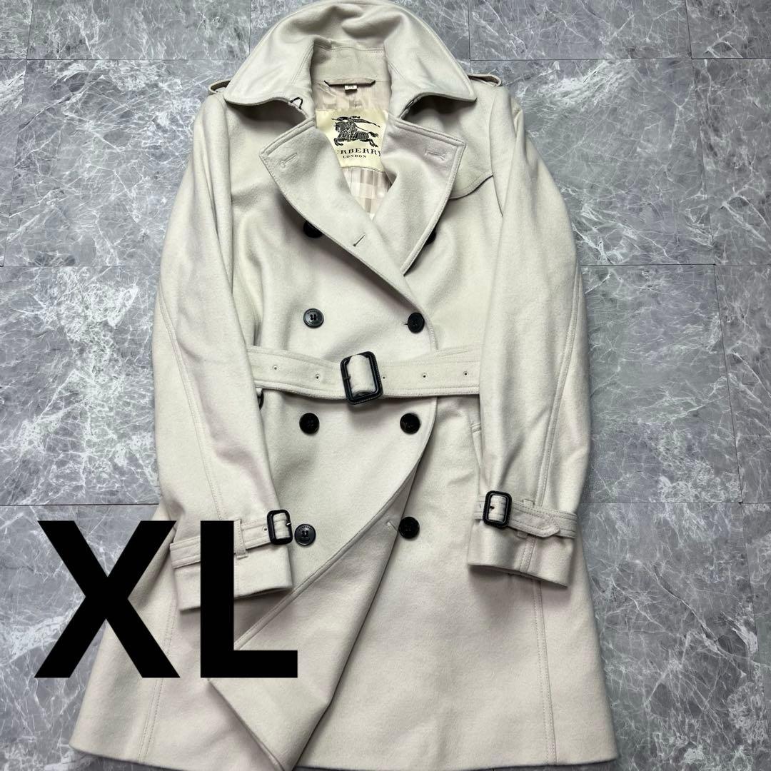極美品♡カシミヤ　バーバリーロンドン　ベルテッドコート　ベージュ　2L