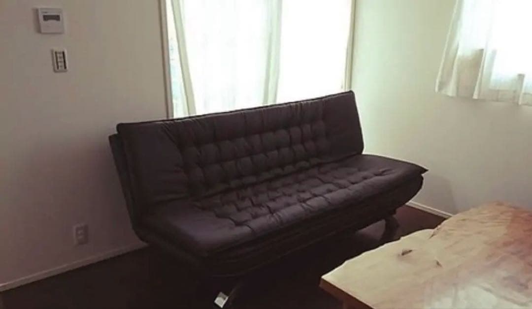 2/3まで出品　 合皮ソファーベッド3way Nシールド　ロックDBR