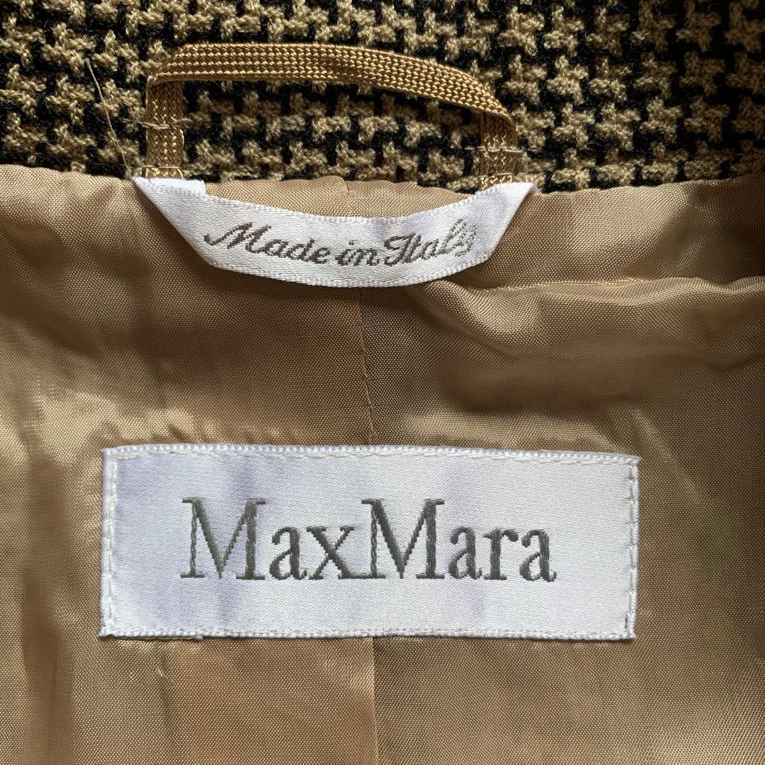 MaxMara マックスマーラ　千鳥格子ジャケット　ラナウール　白タグ　38