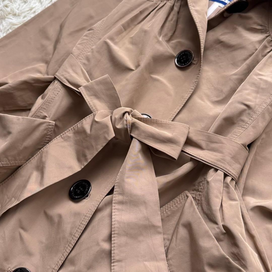 美品 バーバリー ブルーレーベル シングル トレンチコート ノバチェック 36