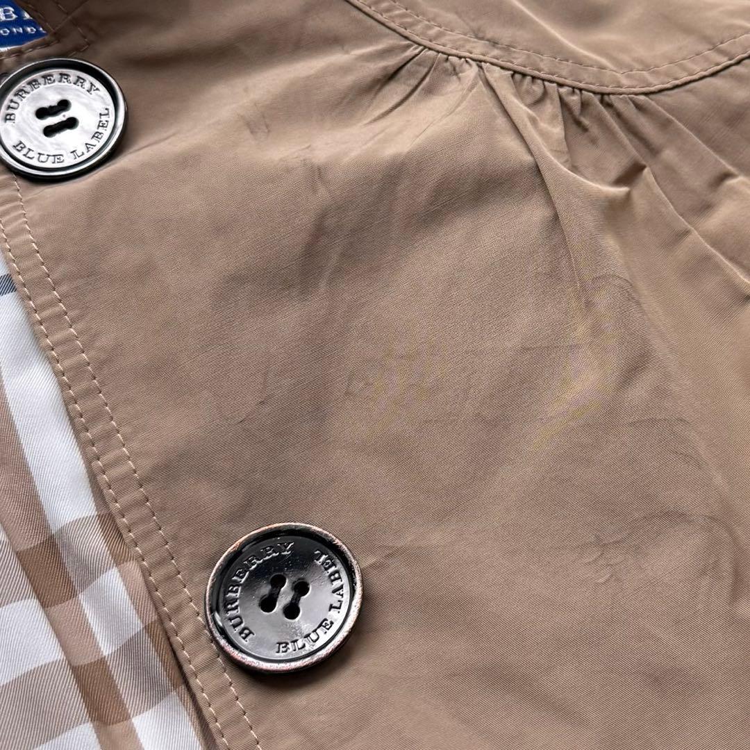 美品 バーバリー ブルーレーベル シングル トレンチコート ノバチェック 36