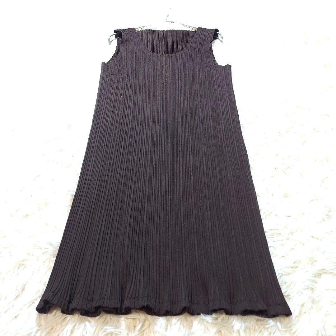プリーツプリーズ　イッセイミヤケ　大きいサイズ　ワンピース　ロングタンクトップ